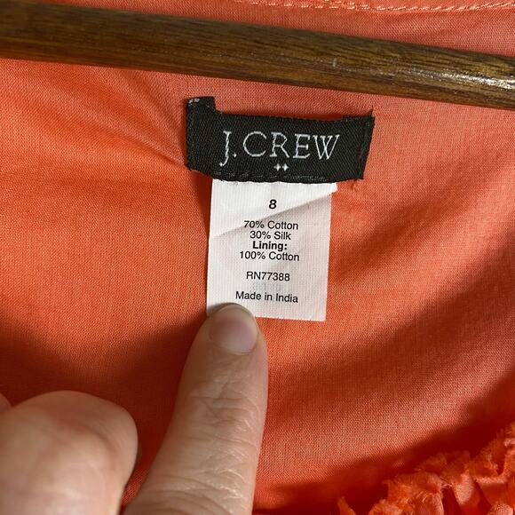 J Crew Size 8 Cotton Silk Blend Lightweight Tank Blouse Top Lined Peach Coral - Picture 8 of 12